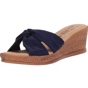 Tuscany Navy Blue Wedges